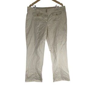 Cabelas Pants Womens 18 / 35 Casuals Cargo Hiking Trouser Beige Straight Leg